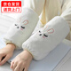 妙奕嘉袖套女防臟秋冬季2024新款女士羽絨服套袖護袖工作手袖辦公室保暖 睫毛兔袖套米白色【一雙裝】