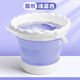 可折疊毛筆水桶畫畫桶色彩水桶便攜伸縮小號(hào)水彩洗顏料的桶涮筆筒洗筆筒美術(shù)生專用水粉水桶硅膠水桶國畫水桶 1個(gè)裝-圓形【藍(lán)色】