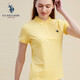 U.S. POLO ASSN.US保羅T恤女夏季新款時尚減齡翻領(lǐng)短袖女運動休閑POLO衫 黃色009 L 170/92A