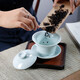 昌南景德鎮(zhèn)蓋碗茶杯陶瓷蓋碗茶杯套裝泡茶碗家用泡茶器蓋碗單個 玉瓷素面三才蓋碗