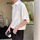 芝興涼感襯衫男冰絲短袖韓版潮流男裝襯衣輕熟風(fēng)痞帥春夏垂感休閑上衣 C72白色 L 【適合115-135斤】