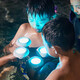 澳西米 太陽能水底燈led魚池射燈景觀噴泉燈魚缸燈泳池?zé)艋▓@七彩水下燈 太陽能一拖四水底燈暖光/5米線長