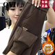 QVI高端品牌 純棉運動(dòng)衛褲女2025春秋新款休閑加絨保暖束腳直筒長(cháng)褲 咖色 （加絨加厚） XL 【建議110-125斤】