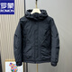 羅蒙（ROMON）加棉沖鋒衣男冬季新款戶(hù)外寬松時(shí)尚連帽工裝外套加厚棉服男士外套 K601黑色 2XL