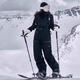 AWKA滑雪背帶褲女款男士單板保暖褲子防水防風(fēng)防雪專(zhuān)業(yè)2024新款冬 黑 BDK12 XL
