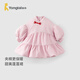 童泰（TONGTAI）女寶寶連衣裙冬季夾棉兒童衣服女童外出裙子可愛(ài)立領(lǐng)蓬蓬裙 粉色 120 cm
