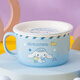 Hello Kitty三麗鷗陶瓷泡面碗學(xué)生宿舍帶蓋米飯碗兒童可愛(ài)大容量家用網(wǎng)紅飯盒 大耳狗泡面碗-935ml