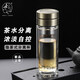 茶之戀雙層玻璃杯茶水分離杯男泡茶杯子便攜杯子隔熱水杯送禮禮物 鈦金色 360ML