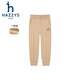 哈吉斯（HAZZYS）品牌童裝男女童長(cháng)褲冬新品彈力舒適簡(jiǎn)約時(shí)尚休閑百搭一體絨長(cháng)褲 燕麥卡其 165