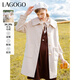 LAGOGO米色中長(cháng)款毛呢外套女拉谷谷冬季新款簡(jiǎn)約溫柔減齡元氣大衣 米色(T2) M 160/38