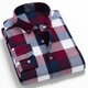 意賓男裝春全棉格紋襯衣百搭青年男士純棉襯衣磨毛法蘭絨格子長(cháng)袖襯衫 DTF41 2XL
