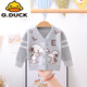 G.duck小黃鴨新品 兒童毛衣春秋冬新款男女童開(kāi)衫毛衣新生嬰兒純棉毛線(xiàn) 灰色 7153Q史努比開(kāi)衫 66 適合身高66CM3-6個(gè)月