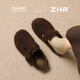 ZHR勃肯拖鞋女冬季百搭毛毛拖女軟底平底外穿包頭半拖 JQ19B棕色37
