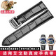 亨諾適配艾戈勒agelocer手表帶男真皮代用折疊扣 Cartier卡地亞坦克表帶手表配件牛皮表鏈 黑色（銀色扣） 20mm
