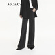 MO&Co.牛仔褲天絲棉混紡洗磨做舊黑中低腰及地直筒闊腿摩安珂 牛仔黑色 M 27