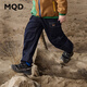 馬騎頓（MQD）MQD秋季男大童潮酷休閑戶(hù)外工裝風(fēng)大口袋牛仔褲 深牛仔藍 150