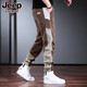 JEEP SPIRIT燈芯絨休閑褲男冬季厚款束腳修身褲子男寬松哈倫潮牌百搭長(cháng)褲 981駝色 XL (180)