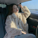 可茵（Keyin）羊羔毛外套女2024年新款韓版冬季寬松小個(gè)子仿獺兔毛毛茸茸棉服女 5306杏色 L
