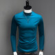 奧德里奇長(cháng)袖T恤男士秋冬季絲光棉舒適親膚長(cháng)袖打底衫小高領(lǐng)時(shí)尚修身百搭純色內搭T恤上衣 湖藍色 XXL