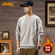 JEEP吉普加絨加厚圓領(lǐng)套頭衛衣男士2025秋冬寬松休閑男裝運動(dòng)長(cháng)袖T恤