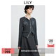 LILY2025冬新款女裝羊毛混紡貝殼繡氣質(zhì)通勤圓領(lǐng)刺繡長(cháng)袖針織開(kāi)衫 501灰色 L