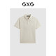 GXG男裝2024年夏新品撞色刺繡休閑短袖Polo衫男短袖 卡其色 175/L
