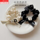 祖杉格法式山茶花小腸發(fā)圈高彈力網(wǎng)紅氣質(zhì)發(fā)繩日韓高級(jí)感粗皮筋女扎頭 黑色+白色山茶花發(fā)圈