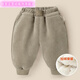紛資言嬰兒衣服復合加絨長(cháng)褲子冬裝秋冬兒童男童女童寶寶保暖棉褲男孩潮 卡其色加絨單件裝 90