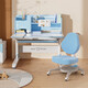博士·有成兒童學(xué)習桌套裝小學(xué)生實(shí)木書(shū)桌可升降大桌面寫(xiě)字桌家用作業(yè)桌椅 哈佛10008+801藍色1米套裝