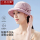 上海故事帽子女士春夏防曬漁夫帽雙色立體花卷檐戶(hù)外可折疊遮陽(yáng)帽