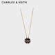 CHARLES&KEITHCK5-22120371心語繾綣系列雙戴時(shí)尚項(xiàng)鏈女生日禮物 Black黑色 43cm 1個(gè)