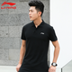 李寧（LI-NING） 短袖t恤男速干衣女運(yùn)動休閑上衣涼爽吸汗透氣籃球健身訓(xùn)練服T恤 183黑色升級款POLO衫 L （175）