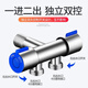 Rusalka不銹鋼一進(jìn)二出馬桶伴侶三角閥凈水器三通4分雙控雙出水雙開關(guān)馬桶分水器一分二快開水龍頭 雙控角閥