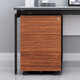 洛克菲勒鋼制木紋活動(dòng)柜辦公三抽屜文件柜矮柜床頭鐵皮柜子檔案儲物柜帶鎖 金蓮木紋+黑砂紋 三抽等分