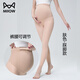 貓人孕婦光腿神器秋冬加絨加厚連褲踩腳襪孕期肉色水光襪不掉襠打底褲 膚色-踩腳款 均碼 【薄絨200g  10-20℃】