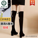 啄木鳥(niǎo)高跟瘦瘦長(cháng)靴女2025年新款韓版高筒靴小個(gè)子秋冬加絨彈力過(guò)膝靴子