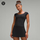 lululemon丨Cap-Sleeve 女士蓋肩袖亨利領(lǐng) T 恤 LW3IGFS 黑色 M