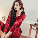 KJ睡衣女金絲絨家居服女士睡衣睡褲套裝時(shí)尚簡(jiǎn)約可外穿家居服套裝 本命年酒紅色221 L (100-125斤可穿)