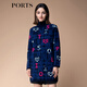 PORTS寶姿秋冬新品復古圖案校園氣質(zhì)連衣裙SM9K202JKF026 公主藍混色 L