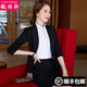微羽軒小西裝女職業(yè)裝女裝套裝正裝女士條紋外套2019秋商務(wù)面試白領(lǐng)西服新款前臺酒店經(jīng)理工作服工裝 黑條紋西裝+九分褲+翻領(lǐng)襯衫(3件套) 2XL(建議 120-130斤以內(nèi))