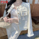 FSHE2025年新款春秋時(shí)尚百搭白色小香風(fēng)外套女獨特別致設計感短款上衣 白色 M 建議體重100-115斤