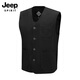 JEEP SPIRIT吉普馬甲男春秋背心男雞心領(lǐng)休閑坎肩運動(dòng)無(wú)袖男外套男裝上衣