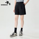 哥弟（GIRDEAR）女裝2025夏裝新款簡約休閑西裝短褲女1100539 黑色 2XL (6碼)