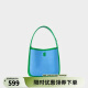 古良吉吉KUNOGIGI/织织桶水桶包新款女小众原创设计单肩包手提包 夹心蓝