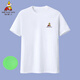 稻草人棉短袖春夏季新款男士短袖T恤圓領(lǐng)汗衫棉印花寬松T體恤打底衫 1200白色 XL 推薦65-75公斤