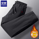 羅蒙（ROMON）加絨褲子男士秋冬季加厚外穿防風(fēng)休閑長(cháng)褲直筒保暖羽絨棉休閑褲 009#黑色 3XL