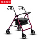 神宇助行車(chē)輕便鋁合金四輪代步手推車(chē)可推可坐折疊助步器老年購物車(chē) D003購物車(chē)紅色
