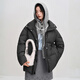 樂(lè )町面包羽絨服女裝2025年冬季新款可脫毛線(xiàn)帽外套 烏黑(現貨) M