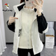 啄木鳥(niǎo)沖鋒衣外套女春秋冬季三合一可拆卸防風(fēng)防水定制潮牌新款登山風(fēng)衣 女款象牙白（外套+內膽） M