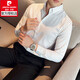 皮爾卡丹（pierre cardin）春秋款男士豎條紋修身襯衫男長袖韓版潮流青年白色襯衣商務(wù)風 白色 L
